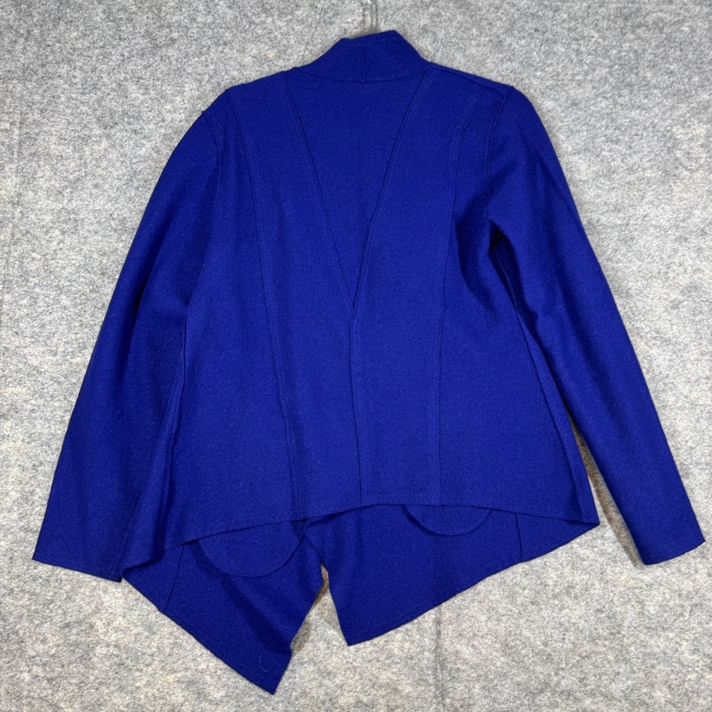 Eileen Fisher Vibrant Blue Wool Snap Closure Jacket Size S Lagenlook Minimalist - Picture 11 of 16